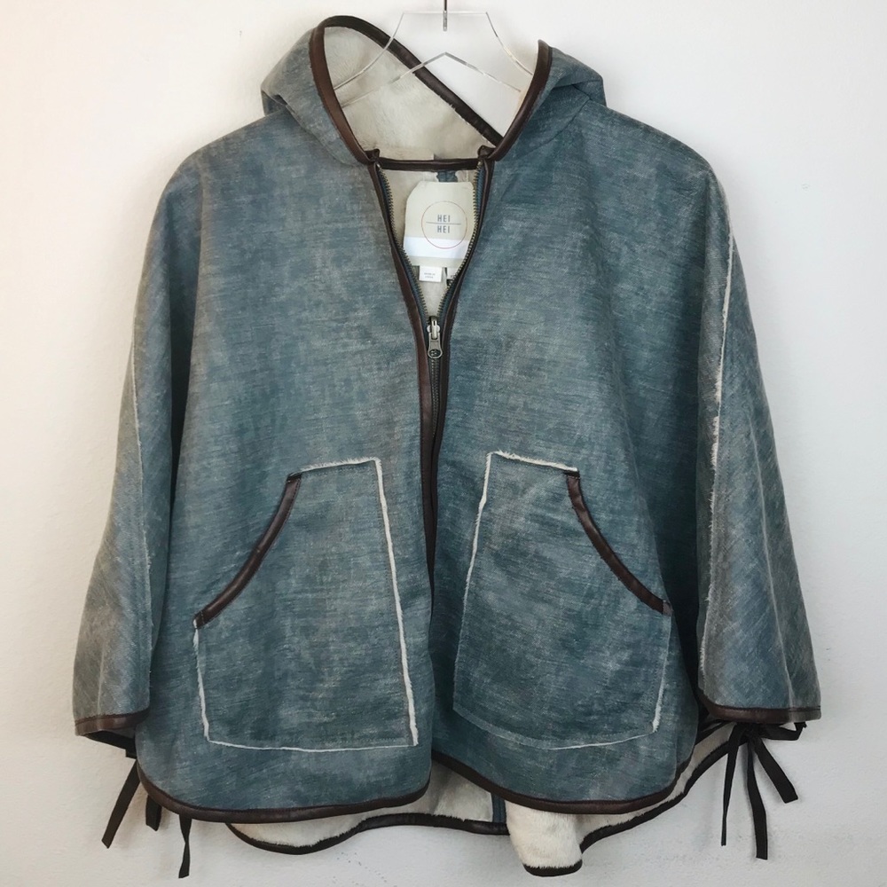 Rain Poncho w/ waxed Jeans material